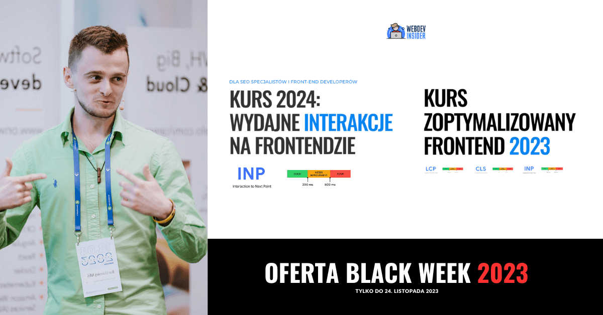 Oferta kursów Web Dev Insider na Black Week 2023